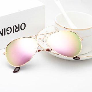 Double-bridge Aviator Sunglasses