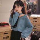 Cold-shoulder Pullover / Mini A-line Skirt