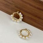 Faux Pearl Ring 1 Pair - Gold - One Size