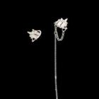 Rhinestone Asymmetrical Alloy Earring 1 Pair - Silver - One Size