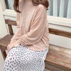 Loose-fit Linen Blend Sheer Pullover