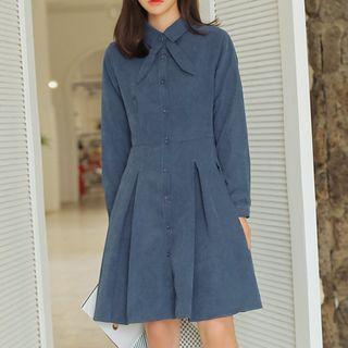 Cross Collar A-line Shirtdress