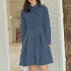 Cross Collar A-line Shirtdress