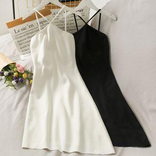 Asymmetric Strappy Midi Dress