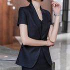 Short-sleeve Single-breasted Blazer / Skirt / Dress Pants / Tank Top / Set