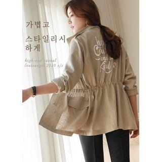 Letter Stand-collar Safari Jacket