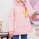 Ear-accent Hood Star Patch Padded Jacket