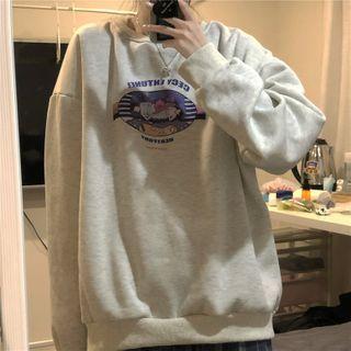 Plaid Harem Pants / Printed Hoodie