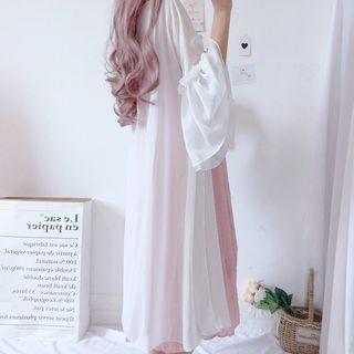 Wide-strap Midi Dress / Bell-sleeve Light Jacket
