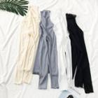 High-neck Ruffled-trim Chiffon Top
