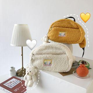 Faux Shearling Sling Bag