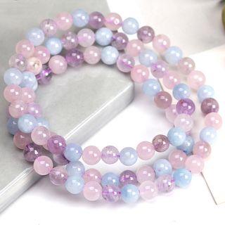 Faux Crystal Bead Bracelet Purple - 7mm