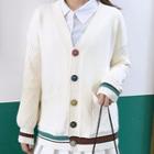 Dual-pocket Button Knitted Cardigan