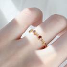 Rhinestone Chain Ring Gold - One Size