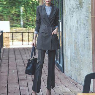 Set: Double Breasted Blazer + Boot-cut Dress Pants