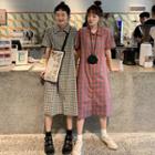 Short-sleeve Plaid Dress Skirt