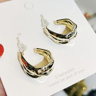 Alloy Irregular Open Hoop Earring 1 Pair - 001 - As Shown In Figure - One Size