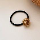 Interlocking Hoop Alloy Hair Tie 1pc - Black & Gold - One Size