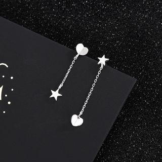 925 Sterling Silver Drop Earring 1 Pair - Es748 - Silver - One Size