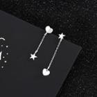 925 Sterling Silver Drop Earring 1 Pair - Es748 - Silver - One Size