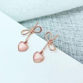 Bow & Heart Dangle Earring