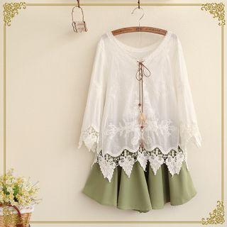 Crocheted Lace-up Tunic