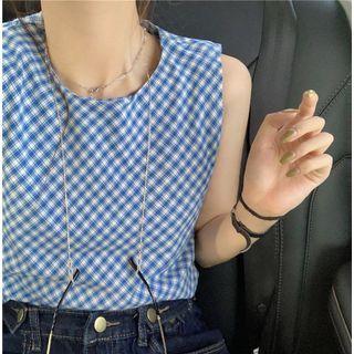 Check Tank Top Blue - One Size