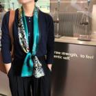 Printed Silk Narrow Scarf J406p7 - 150x15cm