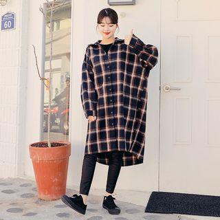 Loose-fit Checked Shirtdress