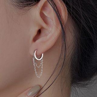 Faux Crystal Chain Sterling Silver Earring