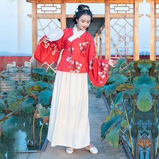 Long-sleeve Hanfu Top / A-line Maxi Skirt