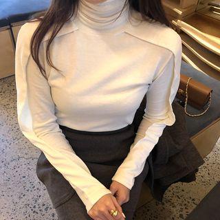Turtle-neck Layered Knit Top