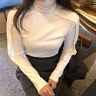 Turtle-neck Layered Knit Top