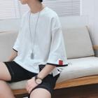 Mock Two-piece 3/4-sleeve Two-tone T-shirt