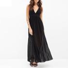 Deep Plunge Maxi Evening Gown