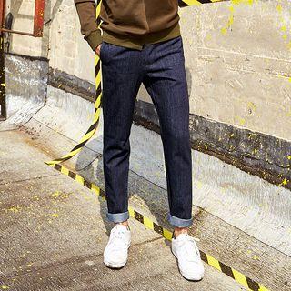 Dotted Straight-cut Jeans