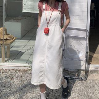 Denim Back Strap Maxi Skirt