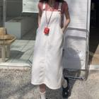 Denim Back Strap Maxi Skirt