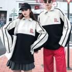 Couple Matching Lettering Polo Pullover