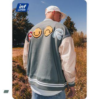 Terry-embroidered Baseball Jacket
