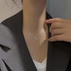 Bow Pendant Sterling Silver Necklace 1 Pc - Silver - One Size