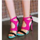 Color Block High Heel Sandals
