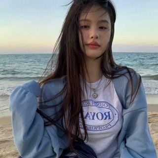 Lettering T-shirt / Plain Jacket