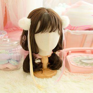 Pom Pom Hair Clip With Ribbon