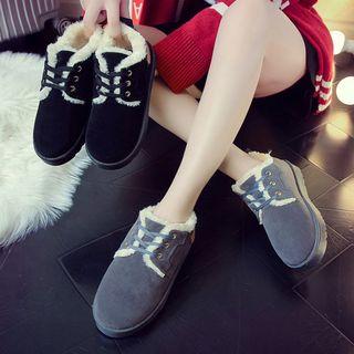 Faux Suede Fleece-lined Sneakers