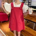 Mini A-line Overall Dress / Plain T-shirt