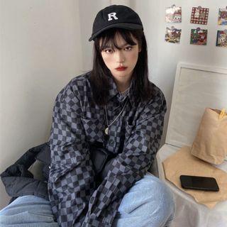 Long-sleeve Checkerboard Shirt
