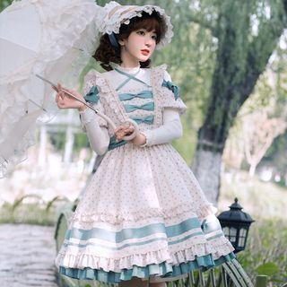 Short-sleeve Dotted A-line Lolita Dress