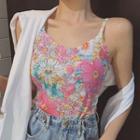 Flower Print Camisole Top Multicolor - One Size