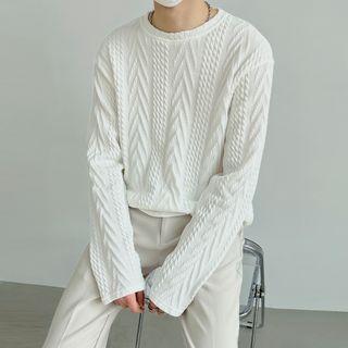 Long-sleeve Cable Knit T-shirt
